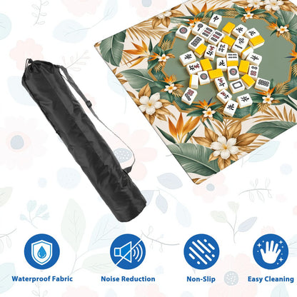 Lotus Palm Society Mahjong Mat Sleek Surface