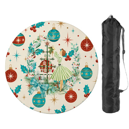 Nostalgic Starry Brite Christmas Holiday Round Mahjong Mat