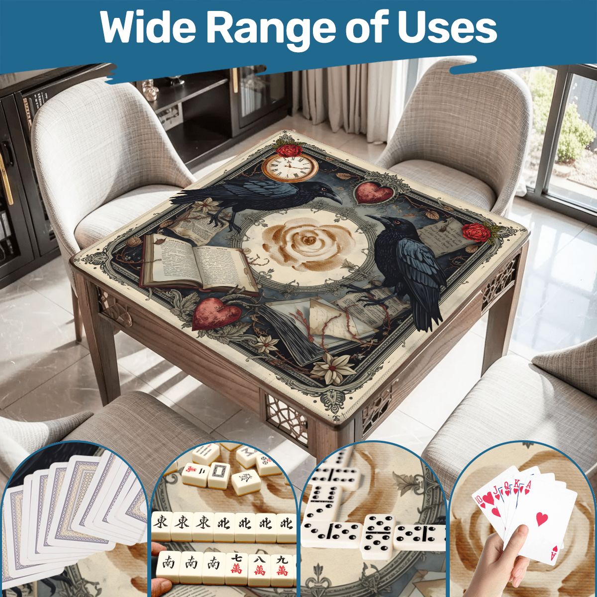 Edgar Allen Poe Enchanted Mahjong Mat - Splash of Color Co.