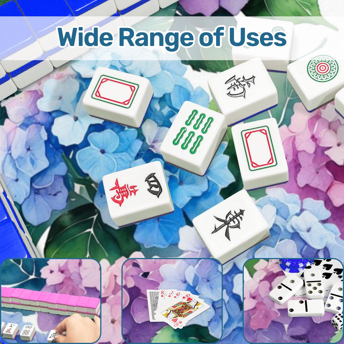 Floral Hydrangea Round Mahjong Mat - Splash Of Mahj And Color Co.