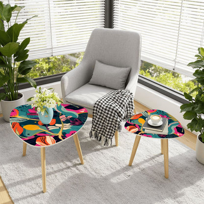 Grand Bohemian Floral Modern Nesting Tables Orange, Teal Yellow Fuchsia - Splash of Color Co.