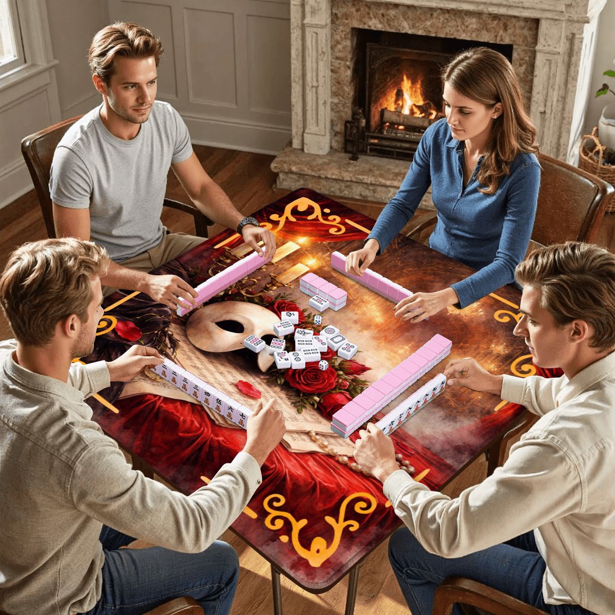 Candlelight Opera Mahjong Mat - Splash of Color Co.
