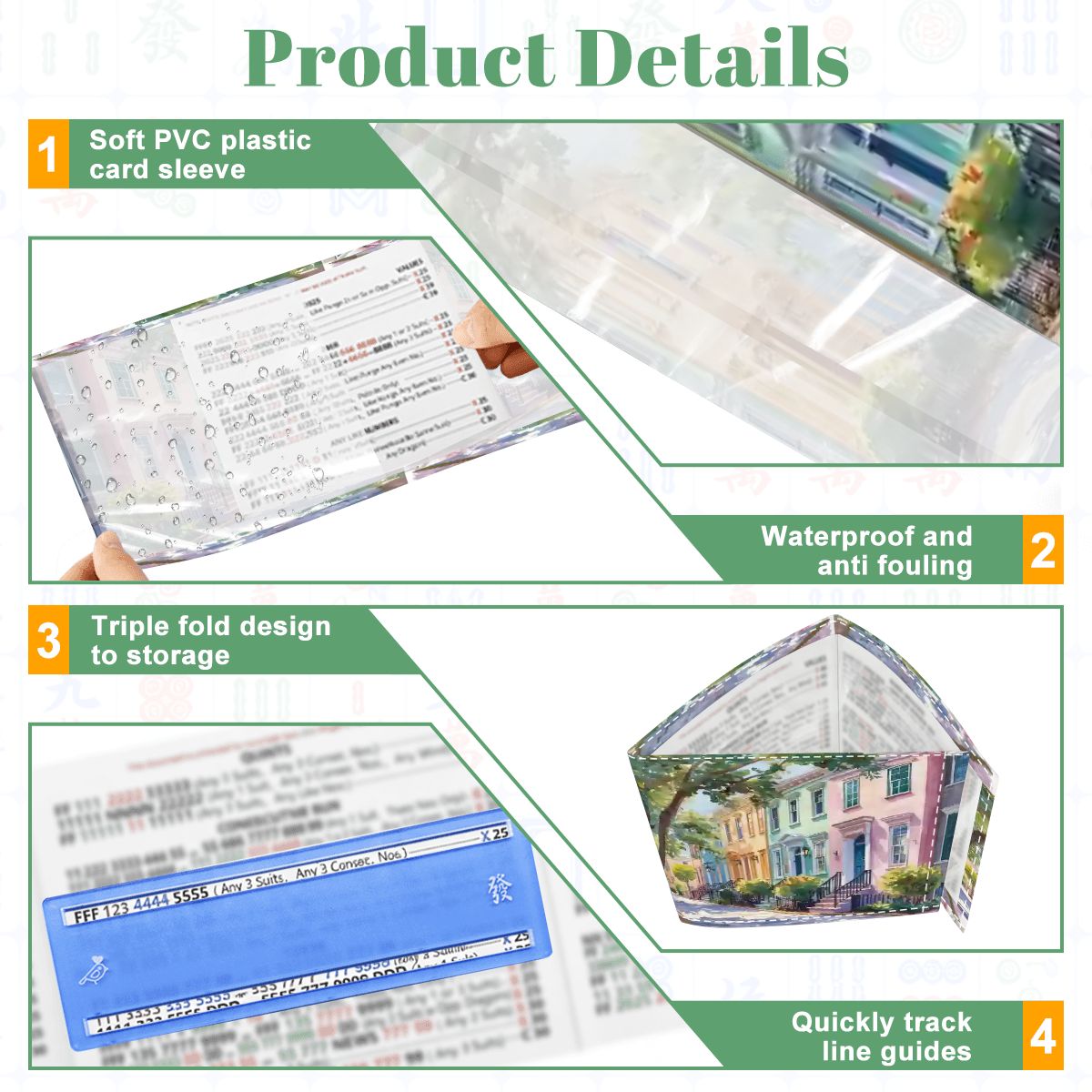 Charleston South Carolina Mahjong Card Holders Rainbow Row Watercolor Designed with Line Finder - Splash of Color Co.