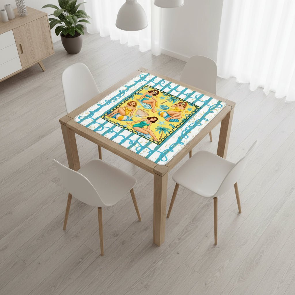 Palm Coast Pinups Mahjong Mat - Splash of Color Co.
