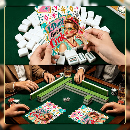 I Don't Give A Crak Scalloped Mahjong Shuffler Cards  Set of 4