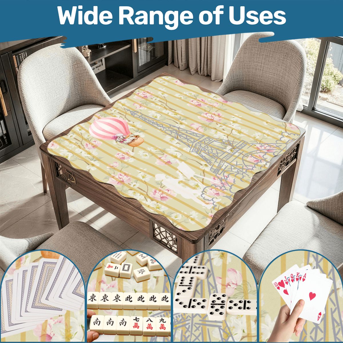 The French Connection Scalloped Mahjong Mat - Splash of Color Co.