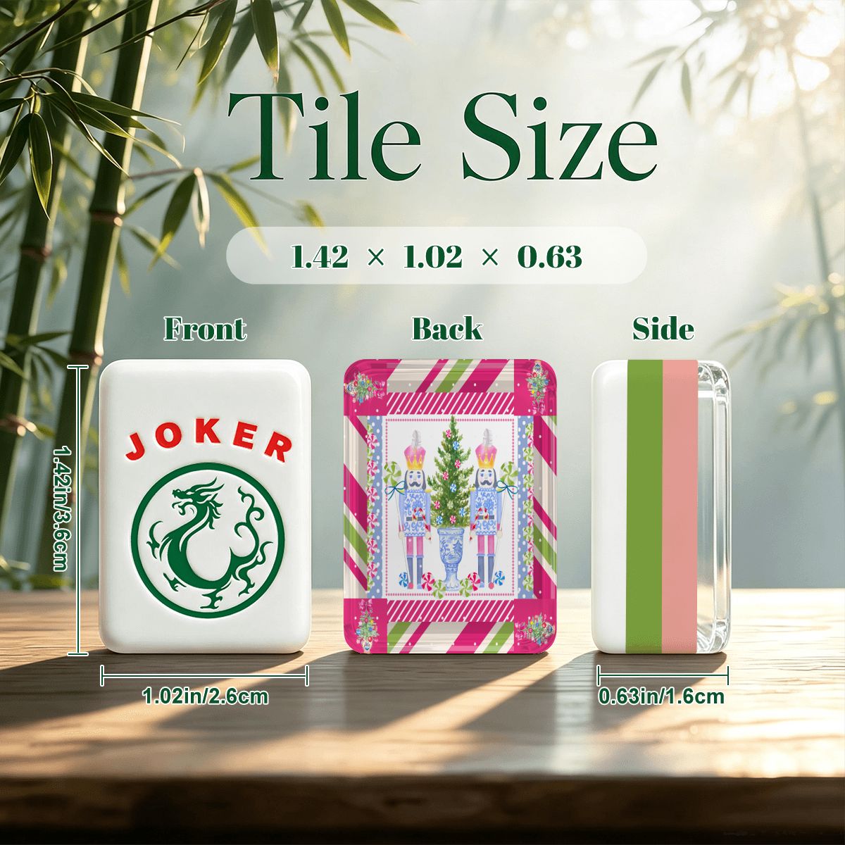 Christmas Nutcracker Holiday ENGRAVED 4 Layer American Mahjong Tiles Set With Carry Case - Splash Of Mahj And Color Co.
