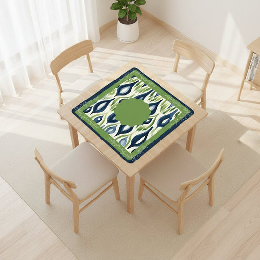 Ikat Watercolor Blue And Green Mahjong Mat - Splash of Color Co.
