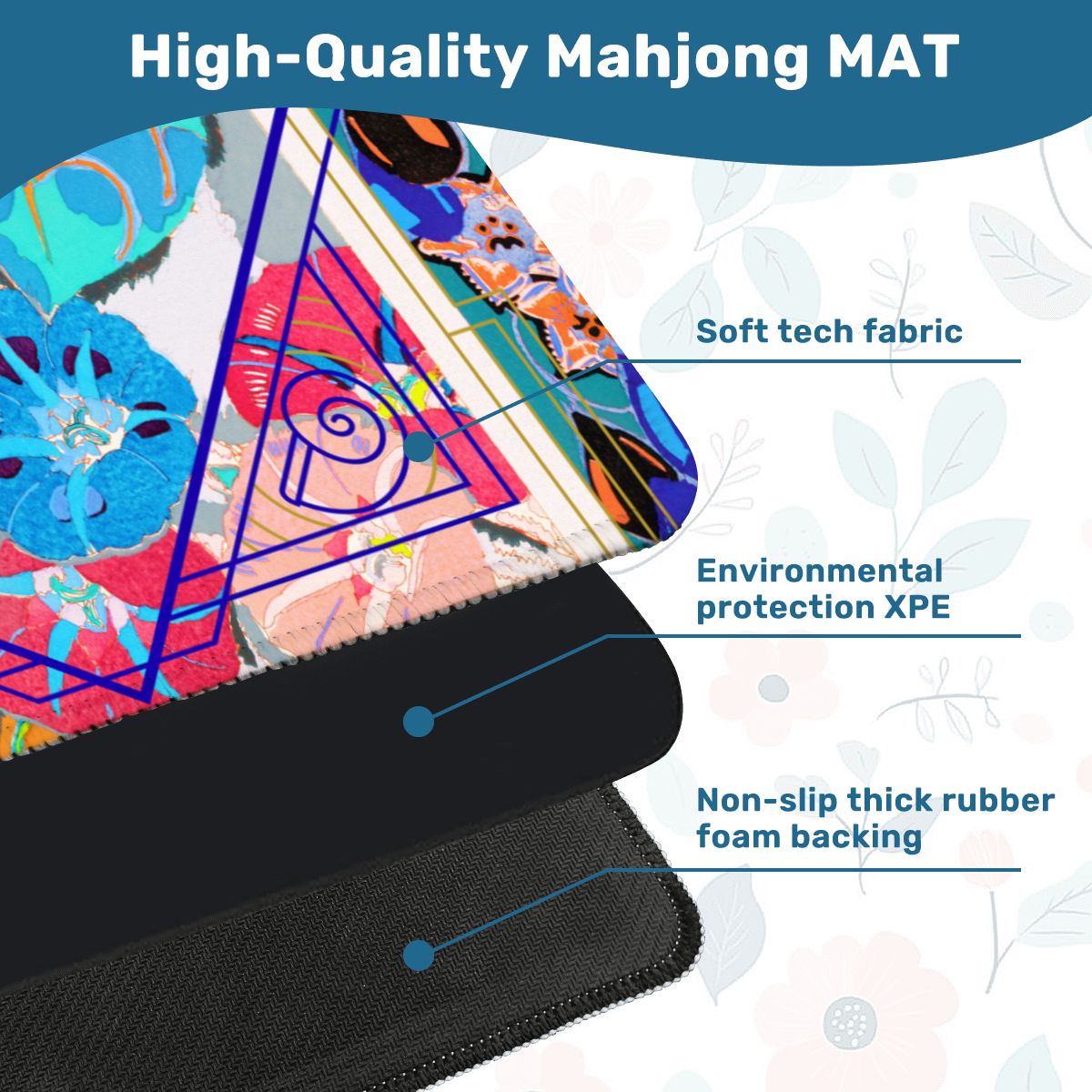 Capri Sunshine Floral Art Deco Mahjong Mat - Splash of Color Co.