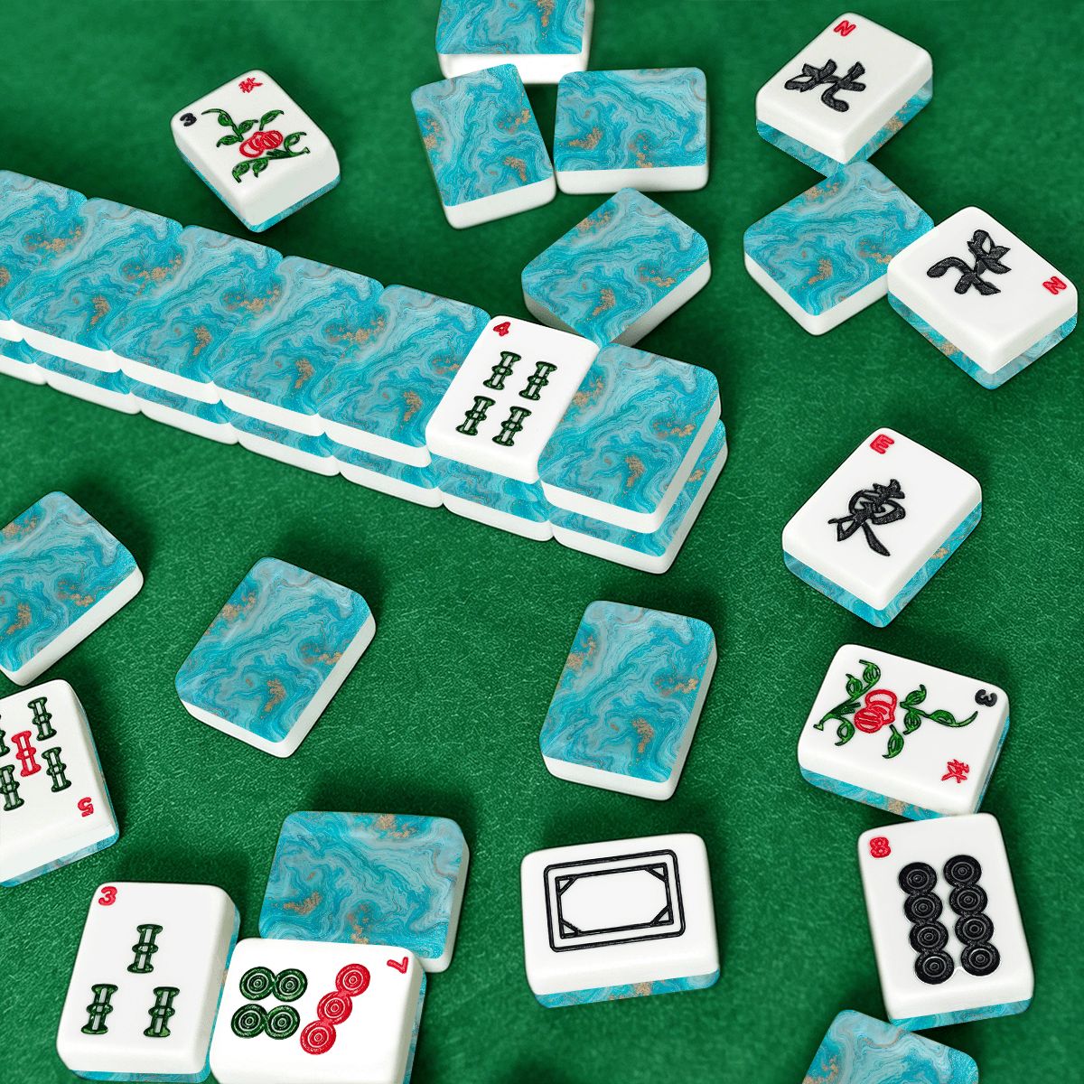 Aruba Oceanic American Mahjong Tiles And Carry Case - Splash Of Mahj And Color Co.