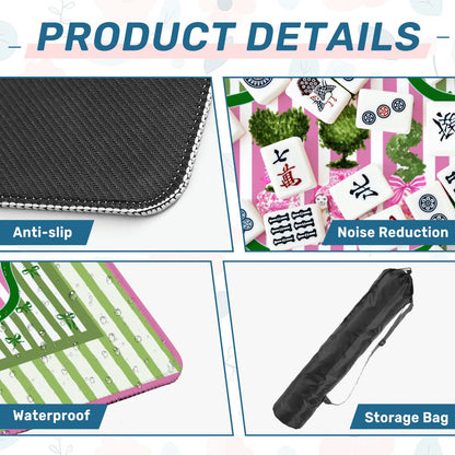 Preppy Staffordshire Chinoiserie Green And Pink Mahjong Mat - Splash of Color Co.