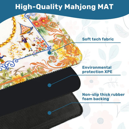 The Cirque Chinois Floral Mahjong Mat - Splash Of Mahj And Color Co.