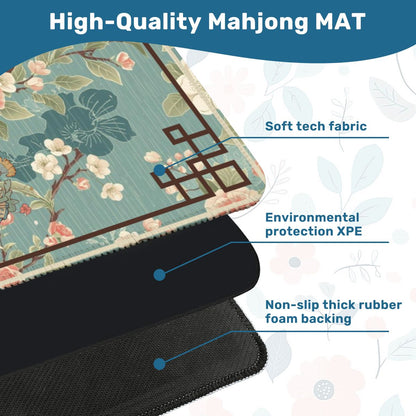 April Showers Asian Cherry Blossoms Vintage Inspired Mahjong Mat - Splash of Color Co.