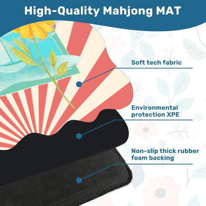 Summer Time Summer Time Scalloped Mahjong Mat - Splash of Color Co.