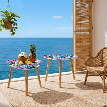 Hydrangea Garden Room Modern Nesting Tables - Splash of Color Co.
