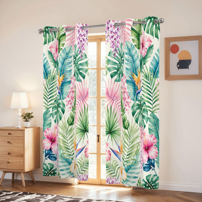 Polynesian Floral Jungle Blackout Curtains