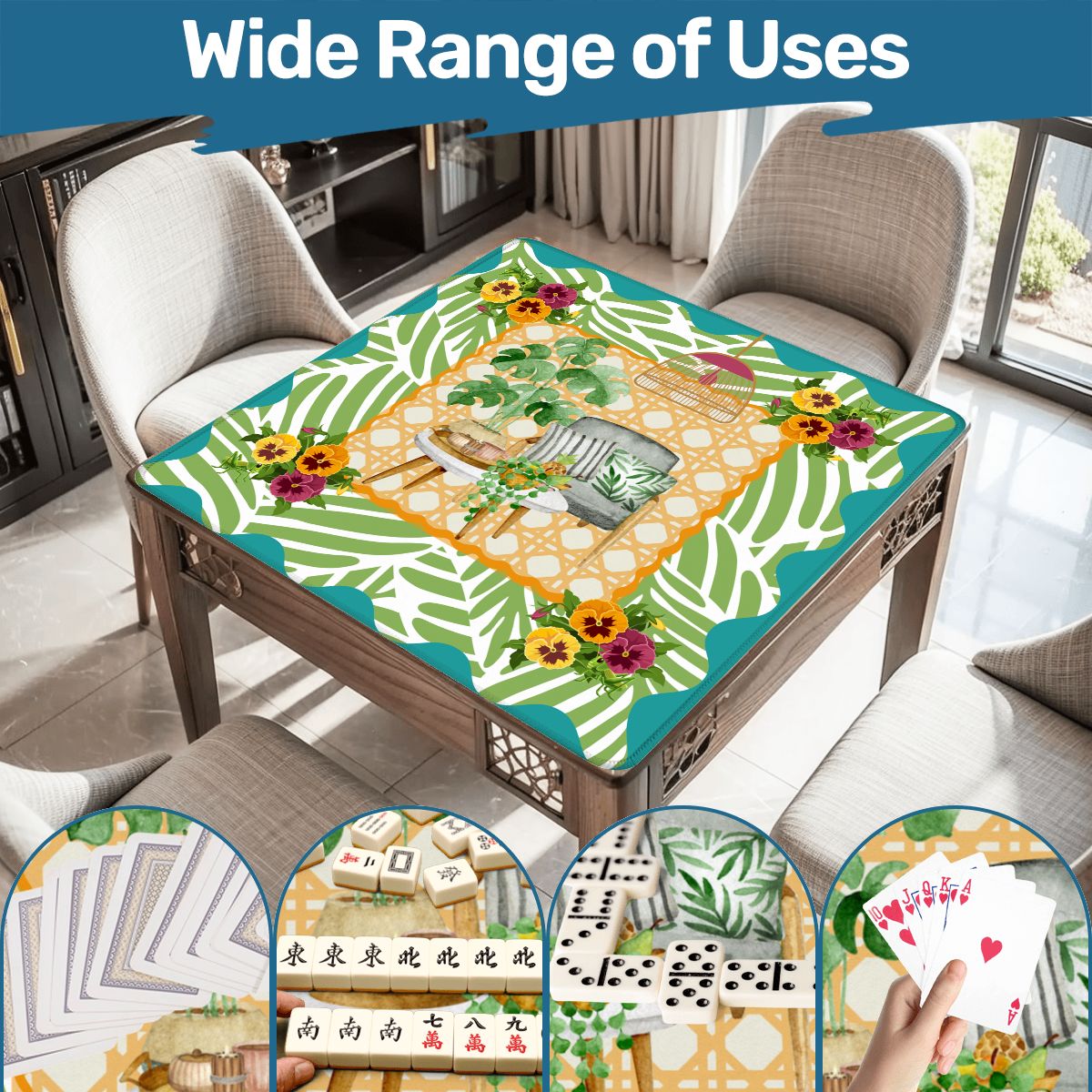 Houseplants And Critters Mahjong Mat - Splash of Color Co.