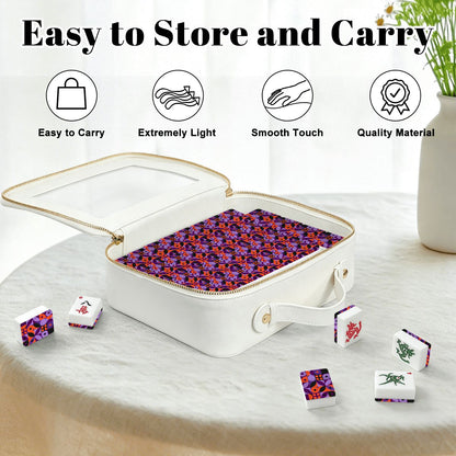 Mod Mash Up Purple, Orange Black Geometric American Mahjong Tiles And Carry Case - Splash Of Mahj And Color Co.