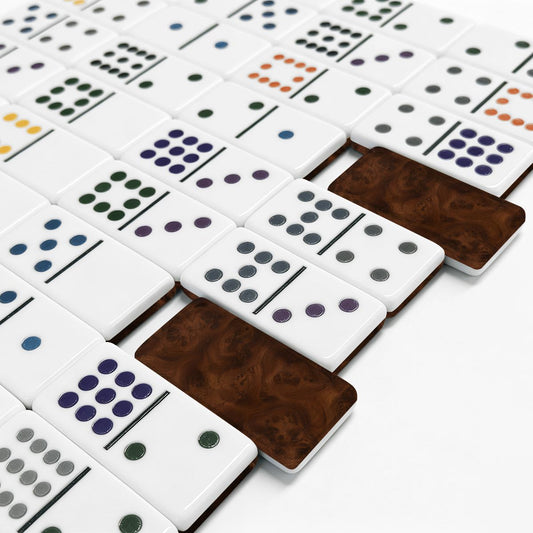 Faux Leatherette Double 12 Mexican Train Dominoes Set - Splash Of Mahj And Color Co.