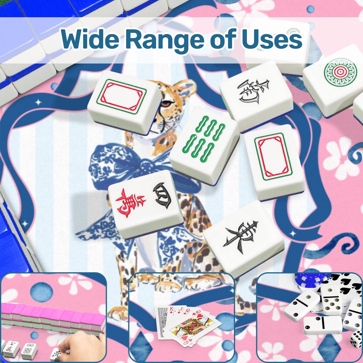 Charleston Cheetah Dainty Pink Scalloped Mahjong - Splash of Color Co.