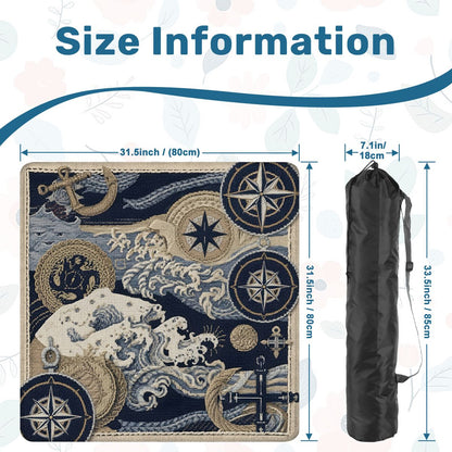 Where The Wind Blows, Faux Needlepoint Nautical Mahjong Mat - Splash of Color Co.