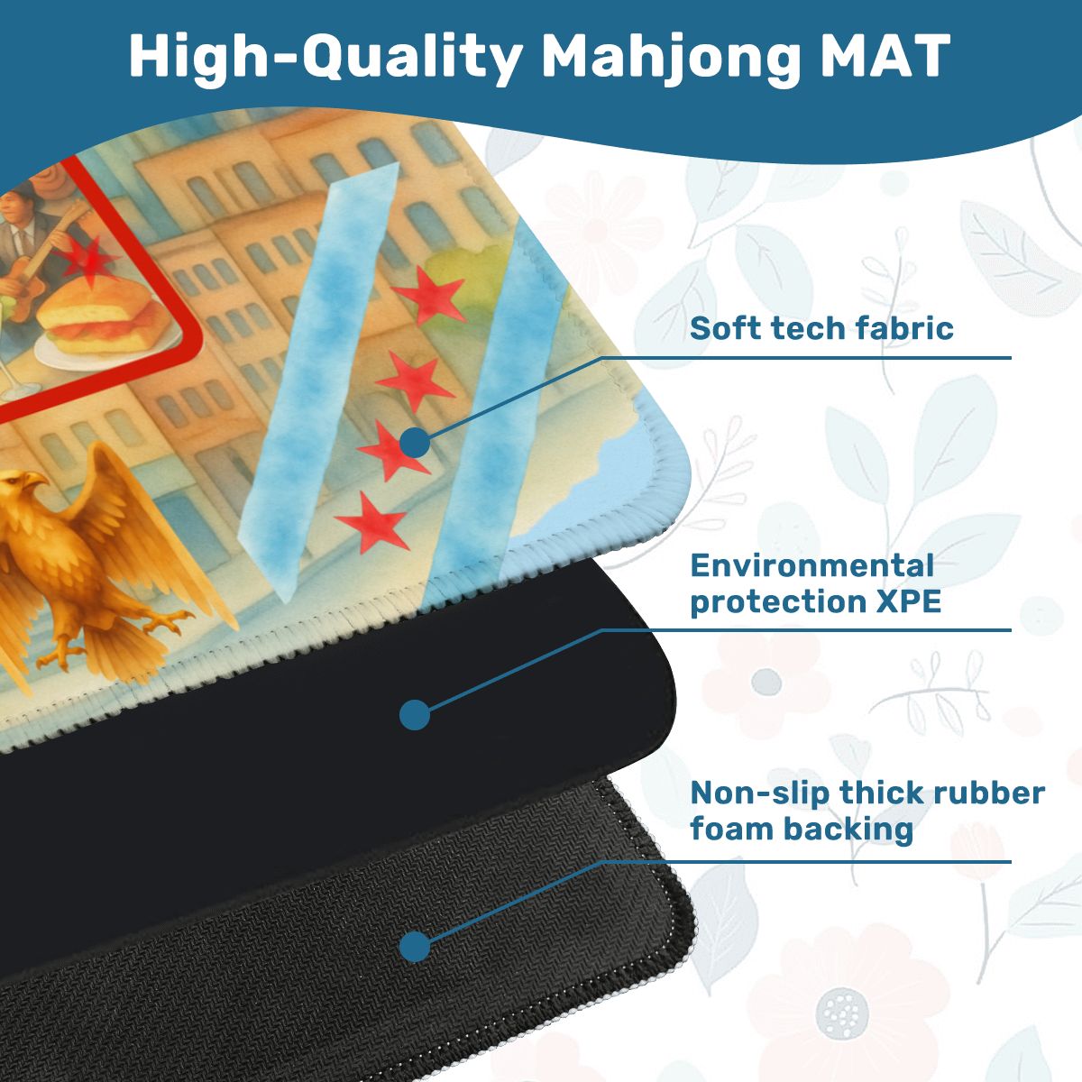 Chicago Illinois Sweet Home Mahjong Mat - Splash of Color Co.