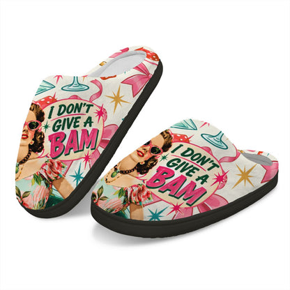 Funny Mahjong, I Don't Give A Bam Plush House Slippers