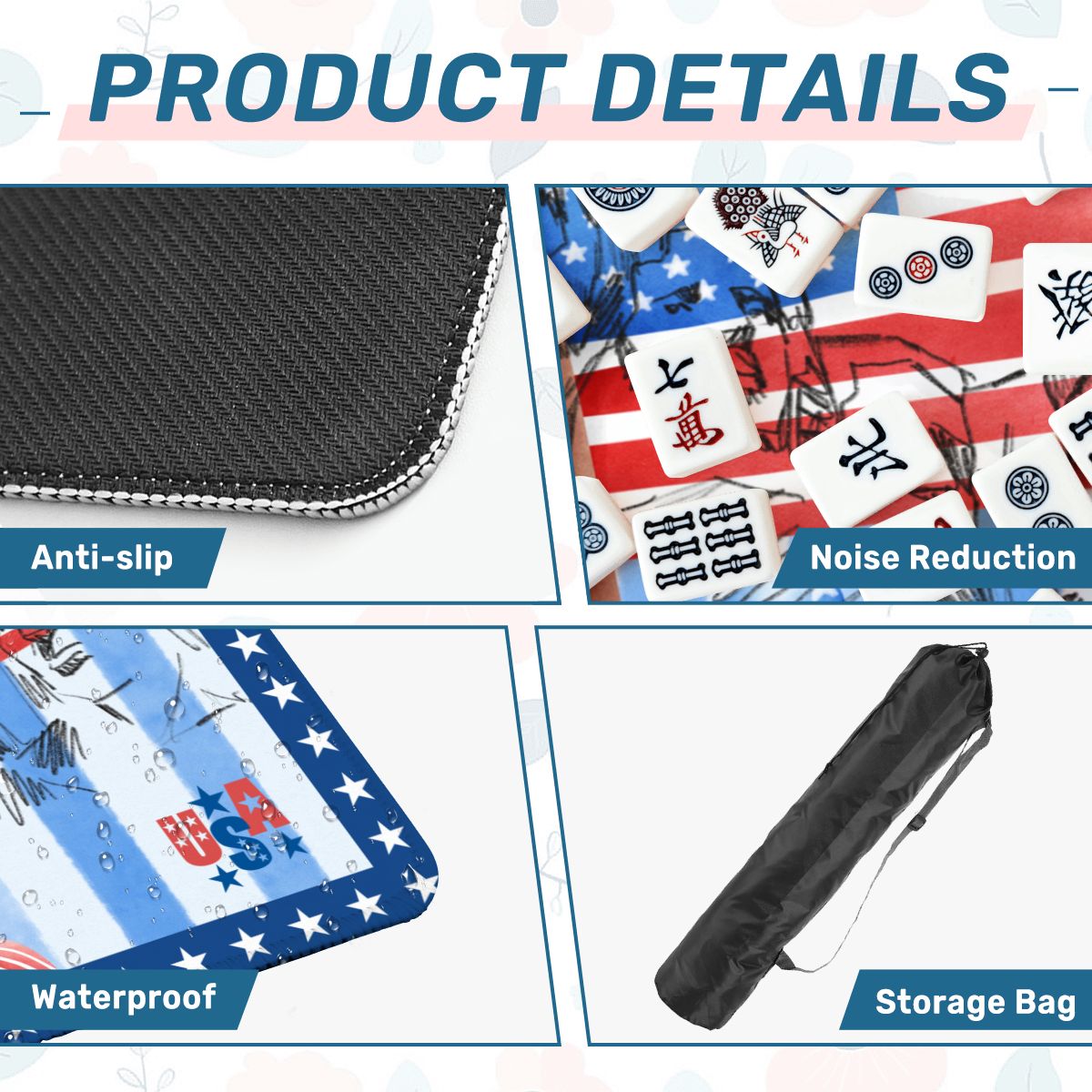 USA Patriotic Mount Rushmore Mahjong Mat - Splash of Color Co.