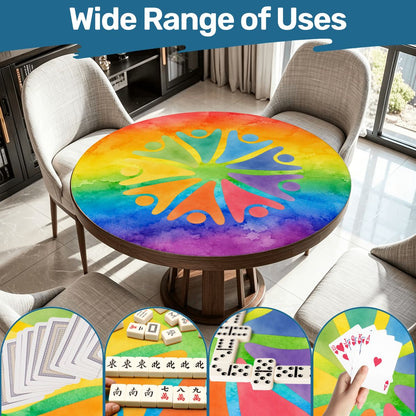 LGBTQ Rainbow Tie Dye Round Mahjong Mat