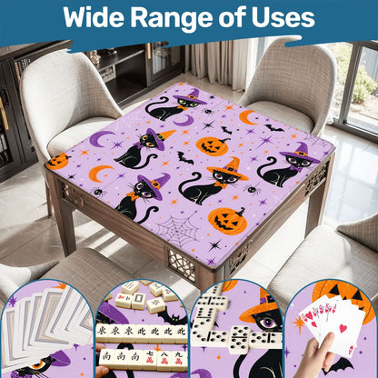 Witchey Poo Black Cat Purple Orange Black Mahjong Mat - Splash Of Mahj And Color Co.