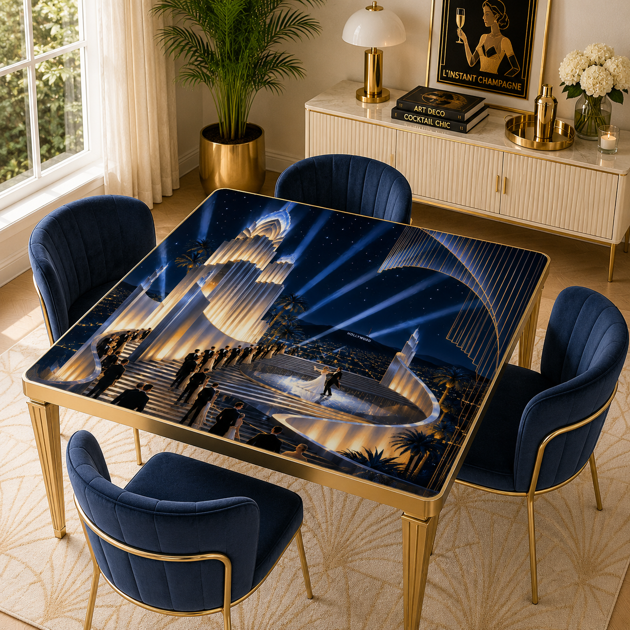 Hollwood Glam Art Deco Custom Mahjong Mat