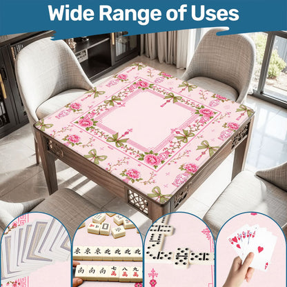 Pink Palm Pagoda Mahjong Mat - Splash Of Mahj And Color Co.