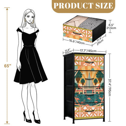 Art Deco Palm Springs California 4 - Drawer Dresser - Splash of Color Co.