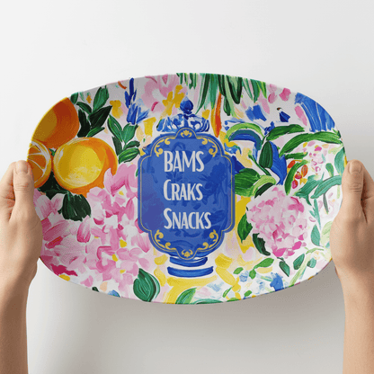 Mahjong Bams Craks Snacks Party Appetizer Platter - Splash of Color Co.