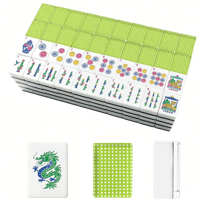 Cane & Cello Chinoiserie Engraved Mahjong Tiles With Carry Case