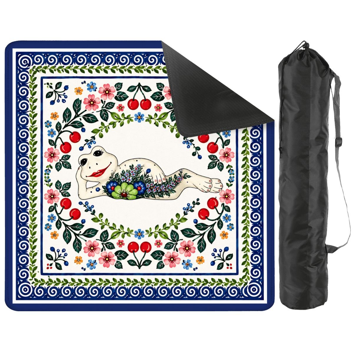 Cherry Toad Polish Pottery Inspired Mahjong Mat - Splash Of Mahj And Color Co.