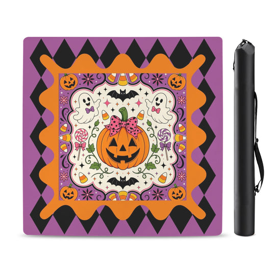 Harlequin Great Pumpkins And Ghosts Mahjong Mat 33x33 - Splash Of Mahj And Color Co.