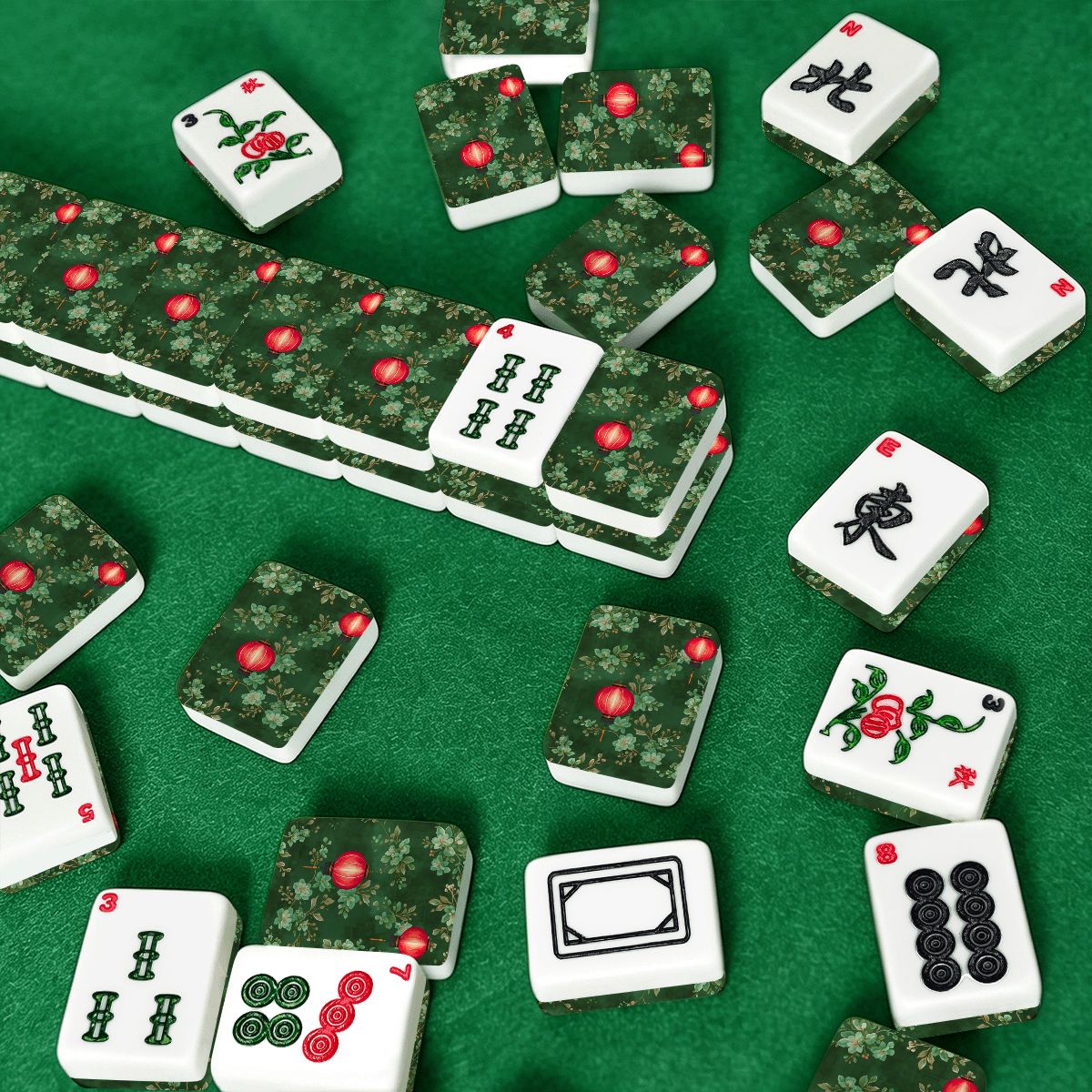 Chinese Lanterns American Mahjong Tiles And Carry Bag Set - Splash of Color Co.