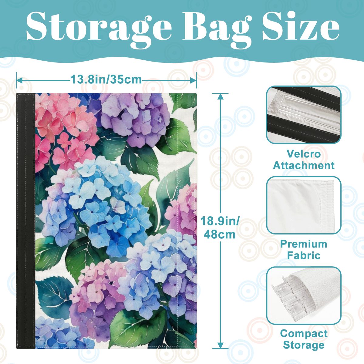 Floral Hydrangea Purple Pink 4 Mahjong Tile Pusher Racks with Bag