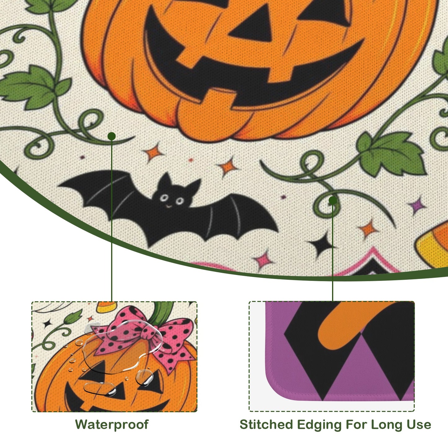 Harlequin Great Pumpkins And Ghosts Mahjong Mat 33x33