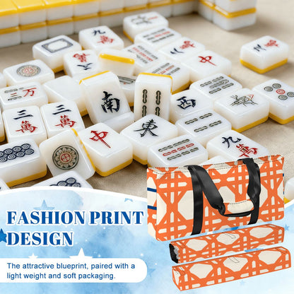 Orange Cane Bundle Rack And Tile Organizer Mahjong Bag Set - Splash of Color Co.