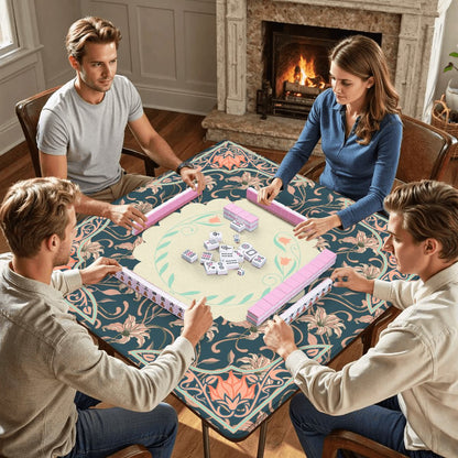 Art Deco Floral Nouveau Design Mahjong Mat - Splash of Color Co.