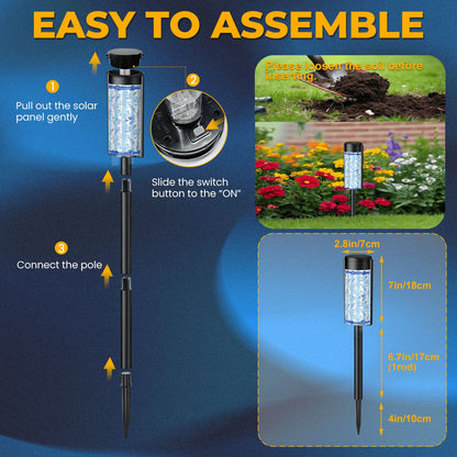 Floral Blue Asian Chinoiserie Zen Garden Outdoor Solar Lights