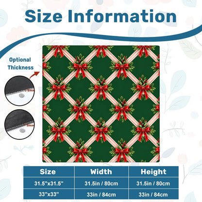 Evergreen & Bows Vintage Christmas Mahjong Mat Sleek Surface
