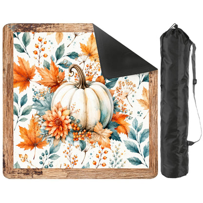 Falling For Fall Watercolor Pumpkin Mahjong Mat