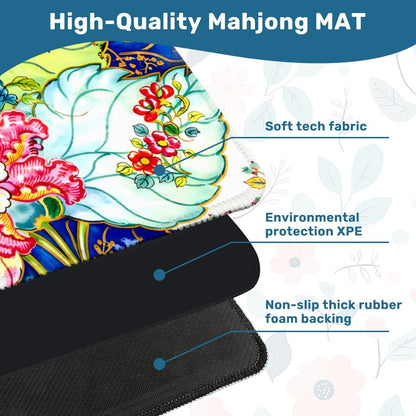 Tobacco Leaf Bam Bird Floral Watercolor Mahjong Mat
