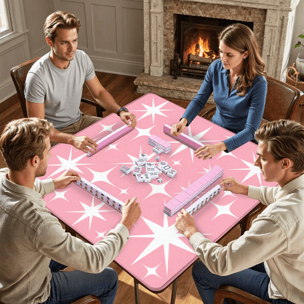 Cosmic Bubblegum Burst Modern Mahjong Mat - Splash of Color Co.
