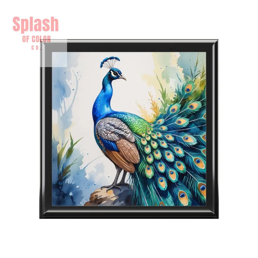 Elegant Chinoiserie Peacock Jewelry Box - Elegant Storage for Rings and Necklaces, Gift for Her - Splash of Color co.