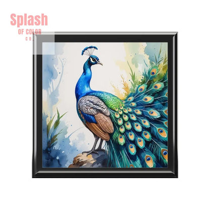 Elegant Chinoiserie Peacock Jewelry Box - Elegant Storage for Rings and Necklaces, Gift for Her - Splash of Color co.