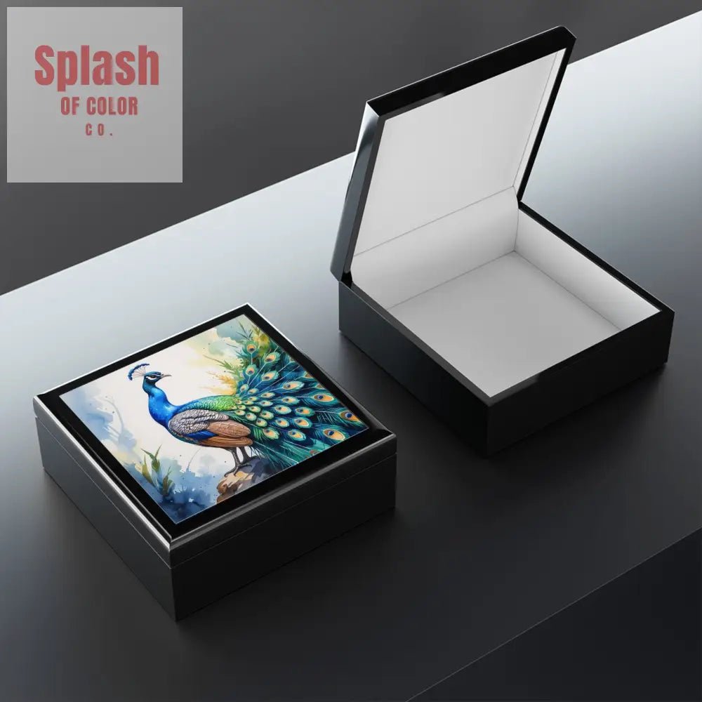 Elegant Chinoiserie Peacock Jewelry Box - Elegant Storage for Rings and Necklaces, Gift for Her - Splash of Color co.